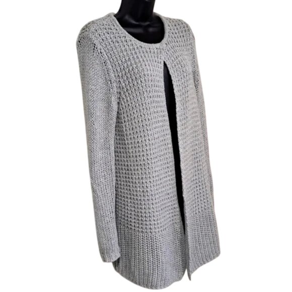 Sandwich grey longline textured open-front cardigan size S - Picture 3 of 11